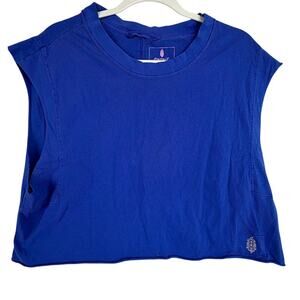 NWT Free People FP Movement Cropped Muscle Tank Top Womens S Blue